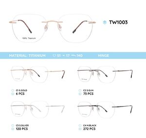 Оправа металлическая титановая безободковая TW1003