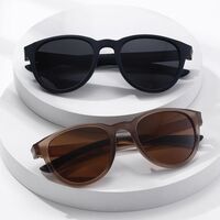 Plastic polarized men's round-rimmed sunglasses Elit 23G17-EL