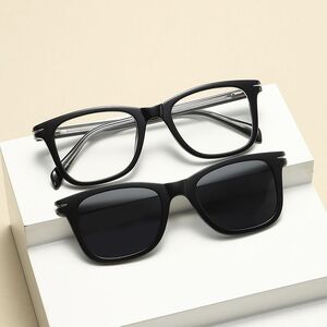 Оправа пластиковая TR90 с флексом + комплект из 5 поляризационных солнцезащитных насадок (клипон) на магните El Dorado EL1201