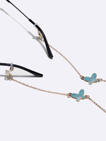 Set of two acrylic black and shell pattern glasses chain GM123