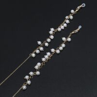 Gold-colored metal non-slip chain, with pearl, for glasses and masks GL526