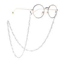 Steel-colored metal non-slip chain, withheart, for glasses and masks GS013