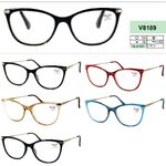 Ready-made plastic frame glasses for women Vizzini V8189, diopters from +1.00 to +4.00 (step 0.25)