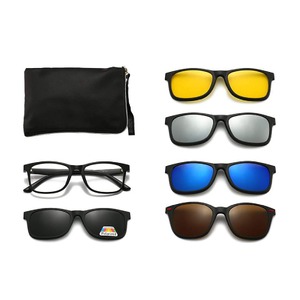 Мужские оправы El Dorado с комплектом поляризационных солнцезащитных насадок - клипонов на магните 2291A 每套5件