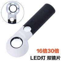Magnifier with universal backlight, magnifying glass with handle 306L-XX, diameter: 30 mm and 21 mm, magnification: 16Х, 30X