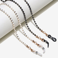 Set of two golden and silver glasses chain with 5mm pearls GM087