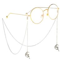 Metal non-slip chain, with moon and angel pendant, for glasses and masks GL210