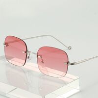 Metal rimless sunglasses with UV400 protection 2945-GT