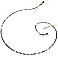 Black-colored metal non-slip chain, for glasses and masks GL010