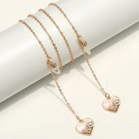 Металлическая нескользящая цепочка с сердцем для очков и масок GL1842