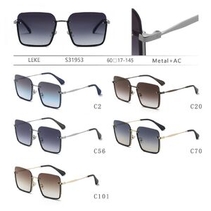 Semi-rimless polarized metal sunglasses Leke S31953