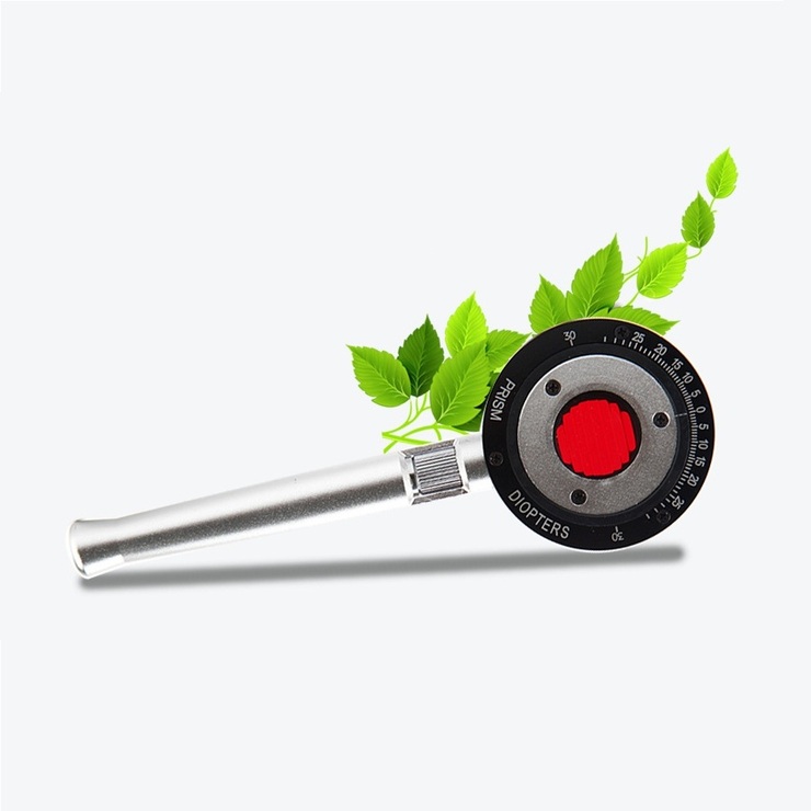 Клиновидная призма (призма Рисли) с красным фильтром Мэддокса FSK-JCJ портативная с металлической ручкой и в алюминиевой кейсе