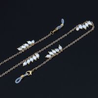Metal non-slip gold chain, with freshwater deformed pearl, for glasses and masks GL916