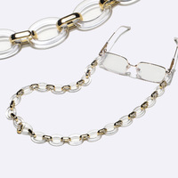 Black golden mixed color acrylic glasses chain GB109
