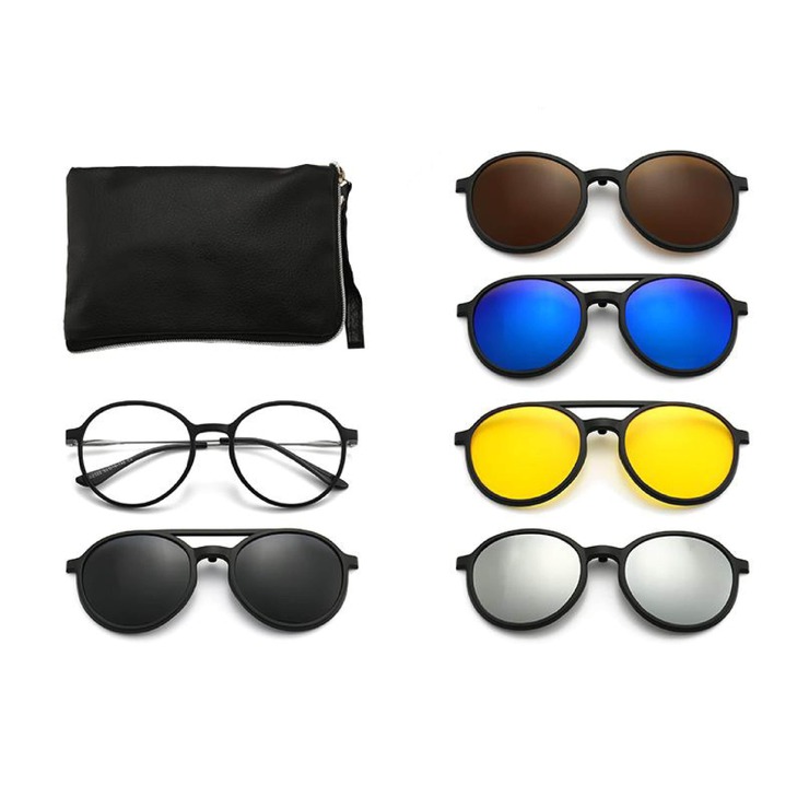 Оправа El Dorado с комплектом поляризационных солнцезащитных насадок (клипон) на магните 2322 (5 штук)