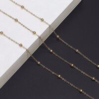 Металлическая нескользящая цепочка золотого цвета, с бисером, для очков и масок GL649