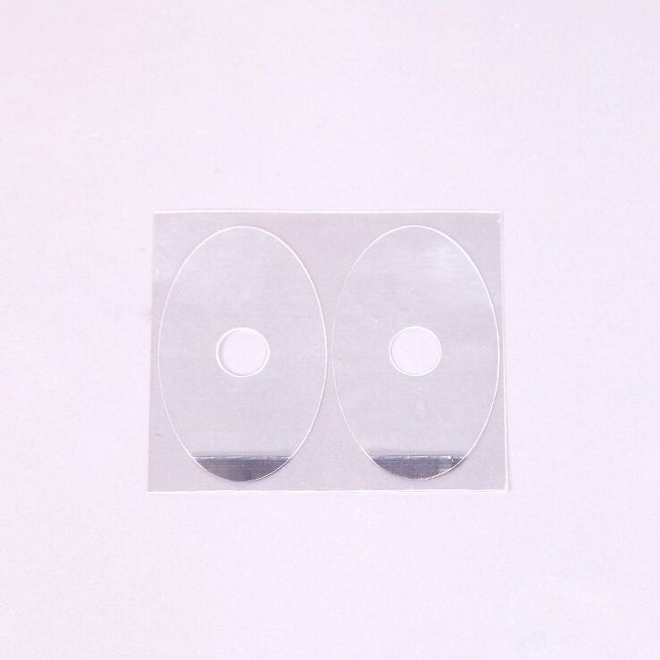 Липкий сегмент (липучки, слиперы, противоскользящие накладки) для линз, прозрачные с серебряной кромкой, поливинилхлорид, 500 штук