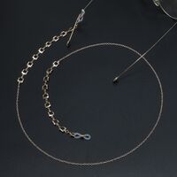 Gold-colored metal non-slip chain, with non-fading square, for glasses and masks GL714