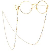 Metal non-slip chain, with gold beads, for glasses and masks GL108