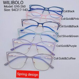 Metal ultrathin frames with flex hinges Wilibolo G95-260