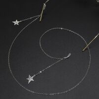 Metal non-slip chain, with pendant star, for glasses and masks GL483