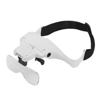 Binocular magnifier with backlight, magnifying glass with head mount 9892B2B-XX, magnification: 1X, 1,5X, 2X, 2,5X, 3,5X