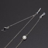 Metal non-slip chain, with pendant lightning and pearl, for glasses and masks GL617