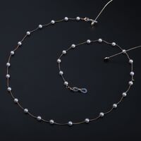 Gold-colored metal non-slip chain, with pearl, for glasses and masks GL878