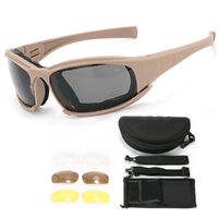 Safety shockproof tactical polarized explosion-proof CS goggles, 4-lens and box set, X7-DX