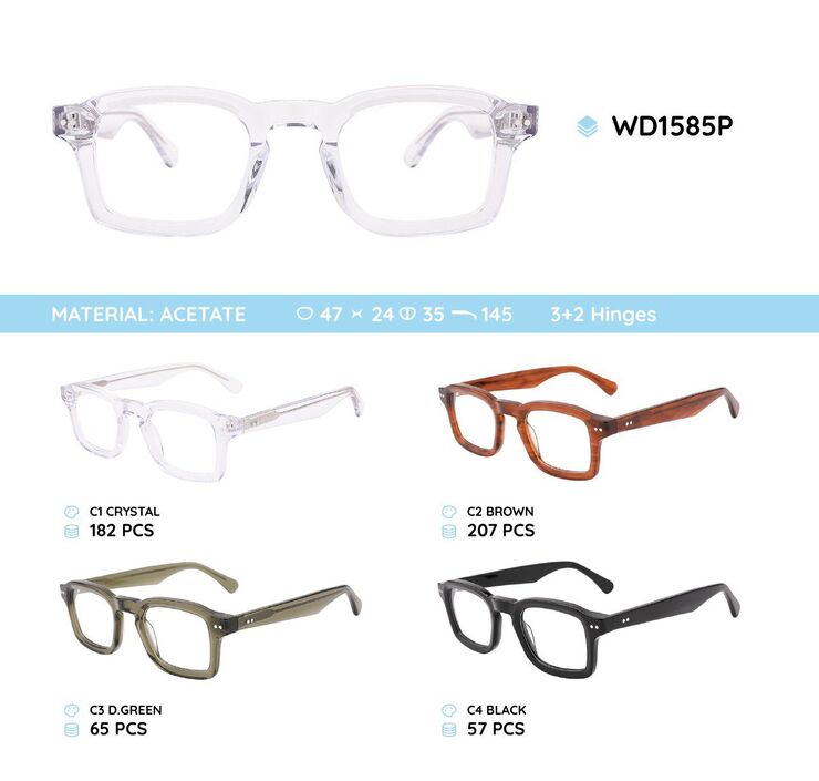Plastic acetate eyeglasses frame WD1585P
