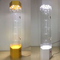 Acrylic floor rotating display stand for glasses, frames, cases and accessories 16006-35, size 160 * 35 * 30 cm