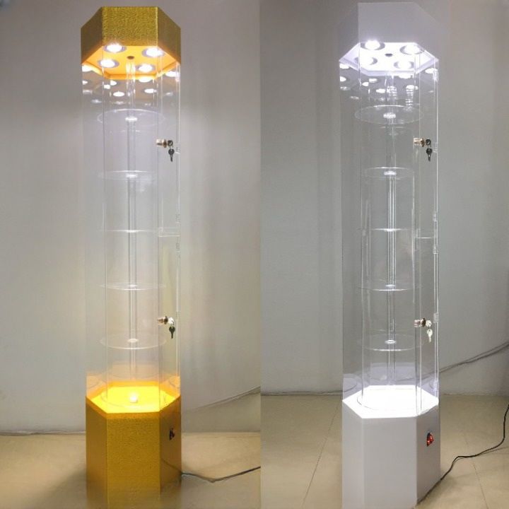 Acrylic floor rotating display stand for glasses, frames, cases and accessories 16006-35, size 160 * 35 * 30 cm