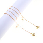 Gold-colored metal non-slip chain, with pendant snowflake with rhinestone, for glasses and masks GL806