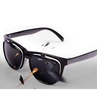 Flip-up protective, welding, shockproof, folding sunglasses with glass alloy lens, with ability to install diopter lenses
