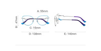 Metal blue blocker frames for glasses 3043