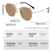 Очки металлические фотохромные с защитой от синего света 2897-GT