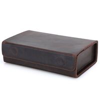 Sunglasses and eyeglasses genuine leather case with 3 slots CF4011
