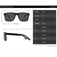 Пластиковые поляризационные мужские солнцезащитные очки с квадратными линзами Elit 2374-EL