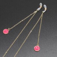 Металлическая нескользящая цепочка, с красным смайликом, для очков и масок GL398