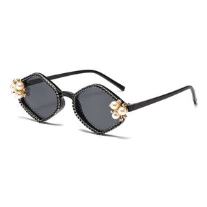 Plastic PC polygonal sunglasses with rhinestones diamond KY50375