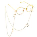 Metal non-slip chain, with stars, for glasses and masks GL629