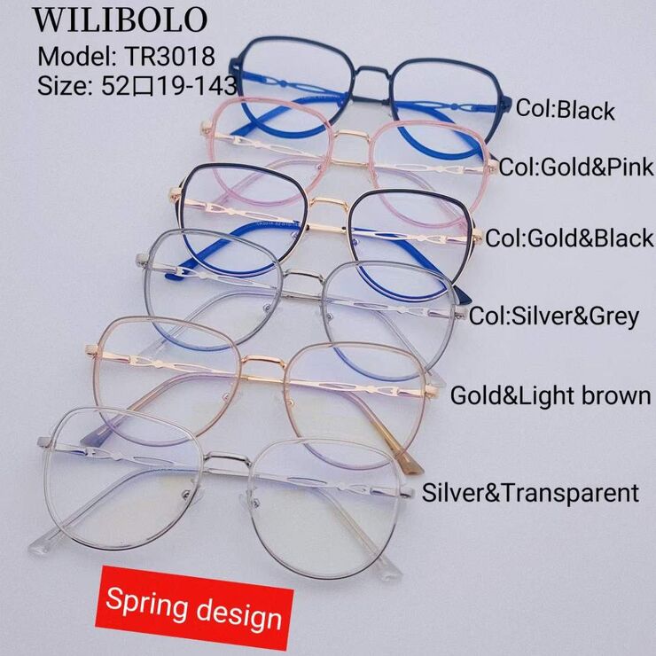 Metal +TR90 ultrathin women's frames with spring hinges Wilibolo TR3018