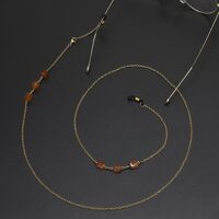 Metal non-slip gold chain with natural stone for glasses and masks GL619
