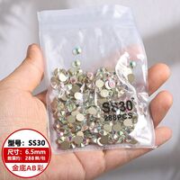 Set of rhinestones with flat bottom for decorating frames and glasses PD0022, colors: white and AB, 1.3-6.5 mm