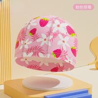 Textile waterproof swimming cap for kids 儿童花色布帽-YU