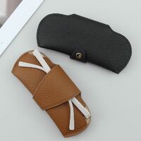 Genuine leather glasses case with microfiber lining ZY018