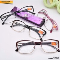 Очки женские металлические с флексами Vizzini V7015 диоптрии до -8,00