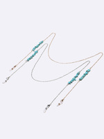 Set of two gold glasses chain with black and white pearls GM116