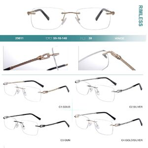 Rimless metal frames for glasses Big City 25611