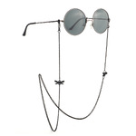 Black-colored metal non-slip chain, with pendant bow, for glasses and masks GL888